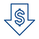 Icon of a downward arrow with dollar sign inside