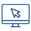 Icon of a desktop screen displaying a click symbol